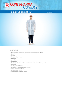 tablier 35g blanc TU
